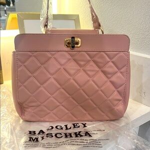 Badgley Mischka Pink Quilted Women's Bag NWT